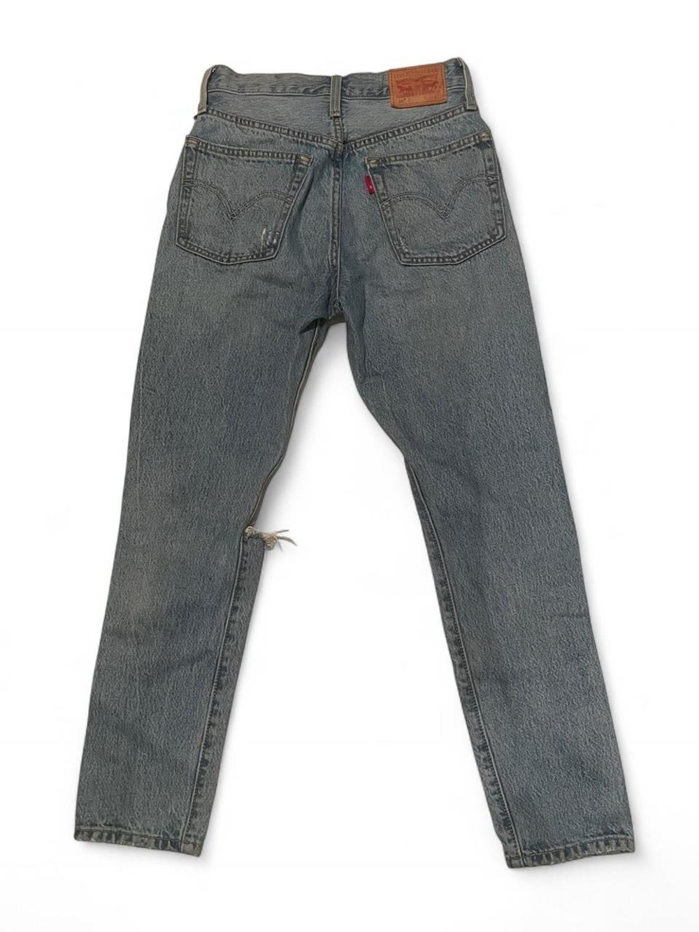 Distressed Levi’s 501 Light Wash Ripped Denim Jeans • SIZE - XXS / W24 L28 - Picture 6 of 8